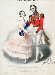 As Polkas Celebradas de Jullien No.9: A Polca da Rainha e do Príncipe Albert por M. e N. Hanhart (cromolitho) de English School