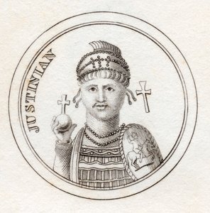 Justiniano I, do "Dicionário Histórico de Crabb", publicado em 1825 de English School