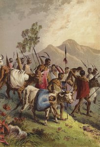 Kaffirs carregando seus feridos da guerra de English School