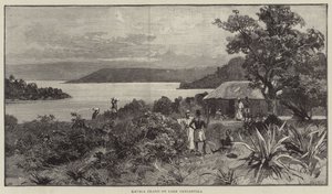 Ilha Kavala no Lago Tanganica (gravura) de English School