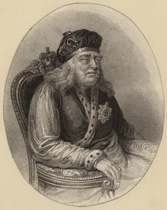 Rei George III como um homem velho de English School
