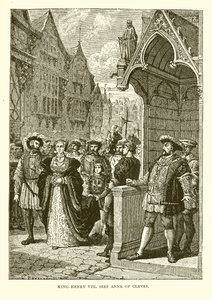 O Rei Henrique VIII vê Ana de Cléves (gravura) de English School