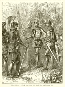 O rei Henrique V e o pai de Helly em Agincourt, 1415
