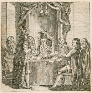 Rei James II recebendo inteligência da invasão planejada por William of Orange de English School