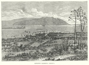 Porto de Kingston, Jamaica (gravura) de English School