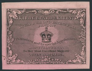 Kirby, barba e Kirby, pinos reais da patente do diamante, cartão de comércio de English School
