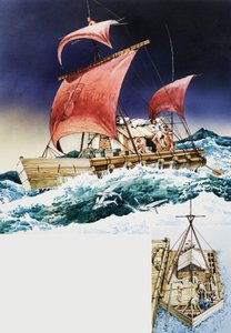 Kon-Tiki em sua viagem épica de English School
