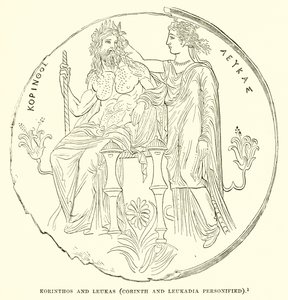 Korinthos e Leukas (Corinth e Leukadia personificados) de English School