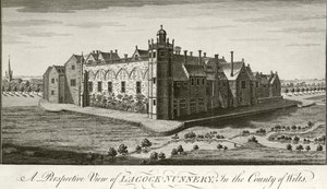 Lacock Abbey, Wiltshire (gravura) de English School