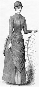 Hábito de ciclismo feminino, c.1880-1900 de English School