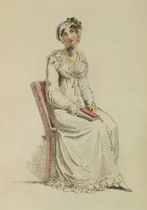 Senhoras vestido de manhã, placa de moda de Ackermanns Repository of Arts, 1815 de English School
