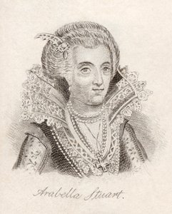 Lady Arabella Stuart, do &39;Crabb&39;s Historical Dictionary&39;, publicado em 1825 de English School