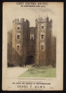 Lady Edith "s Bridal, escrita para a Duquesa de Northumberland por Henri F Hemy, capa da partitura de English School