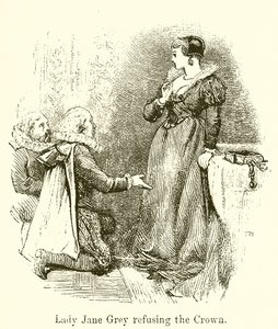 Lady Jane Gray recusando a coroa de English School