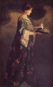 Senhora com uma Vela, c.1890 de English School