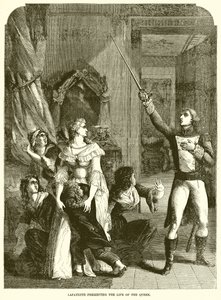 Lafayette preservando a vida da rainha de English School