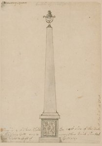 Lâmpada perto de Bedford House, Londres, tirada em 1799 de English School