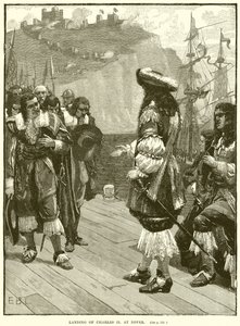 Aterrissagem de Charles II em Dover de English School