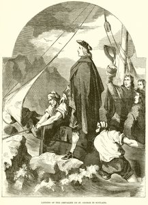 Aterrissagem do Chevalier de St. George na Escócia de English School