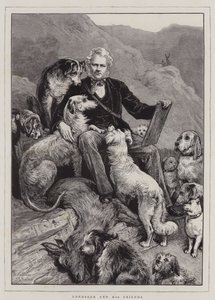 Landseer and his Friends (gravura) de English School