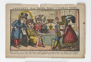 Langleys New Twelfth Night Personagens Envelope, 1818 (gravura colorida à mão) de English School