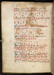 Lansdowne 763, f.112v, Volume razoavelmente escrito em velino no século XV, contendo antigos e muito interessantes tratados sobre música de diversos autores. de English School