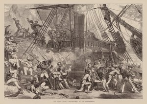 Última cena de "Trafalgar", no Canterbury (gravura) de English School