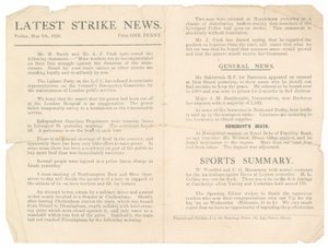 Últimas notícias de greve, 7 de maio de 1926 de English School
