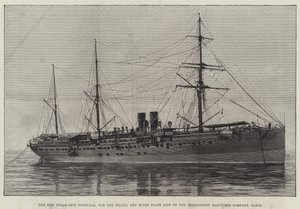 Lançamento de um Passageiro-Vapor Australiano Armado, o Correio, em Wallsend-on-Tyne (gravação) de English School