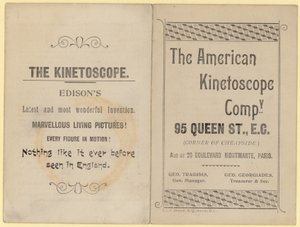 Folheto publicitário O Kinetoscope de English School