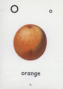 Letra O, laranja (cor litho) de English School