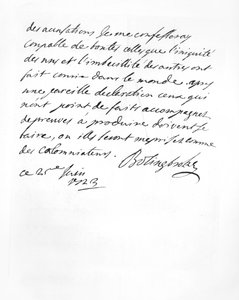 Carta enviada por Lord Bolingbroke ao Abbé Alari (lito) de English School