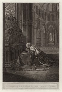 Lewis VII rei da França antes do túmulo de Beckets