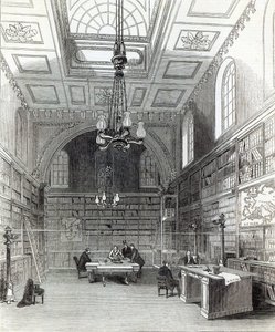 Biblioteca da Câmara dos Lordes, de &39;The Illustrated London News&39;, 22 de março de 1845 de English School