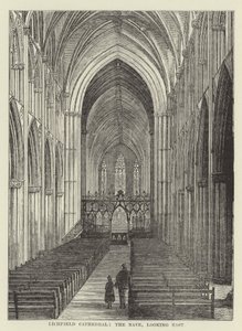 Catedral de Lichfield, a nave, olhando para o leste de English School