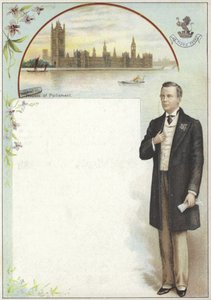 Cartão Liebig com Joseph Chamberlain de English School