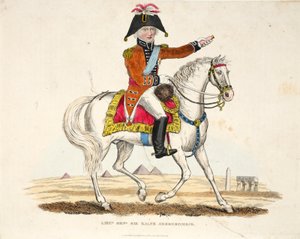 Tenente-general Sir Ralph Abercrombie, pub por Richard Evans, gravado por Romney, ilustração de um relato histórico da batalha de Waterloo por William Mudford, 1816 de English School