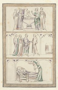 Vida de Thomas Becket (gravura colorida) de English School