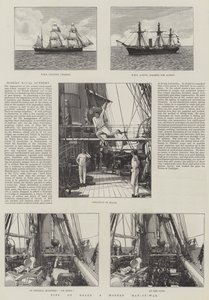 Life on Board a Modern Man-of-War (gravura) de English School