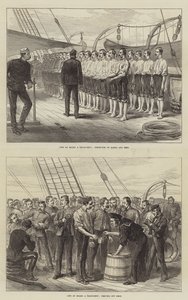 Vida a bordo de uma tropa- navio (gravura) de English School