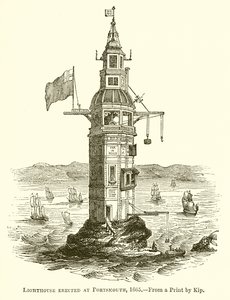Farol erigido em Portsmouth, 1665 de English School