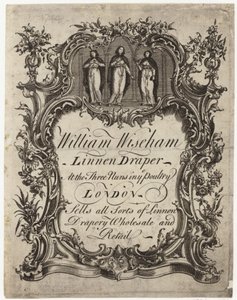 Linho Draper, William Wiseham, cartão de comércio de English School