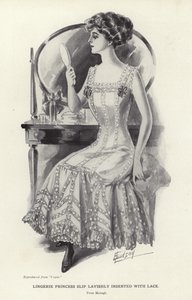Lingerie Princesa escorregar ricamente inserida com rendas de English School