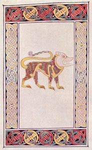 Leão de São Marcos, fac-símile de uma iluminação do Livro de Durrow, do livro A Igreja da Inglaterra: Uma História para o Povo, publicado em 1910 de English School