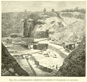 Pedreiras de calcário litográfico de Solnhofen na Baviera de English School