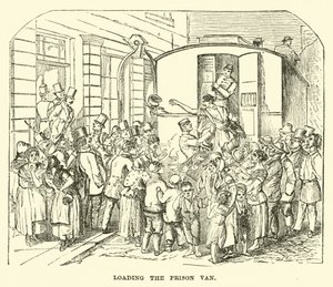 Carregando a van da prisão de English School