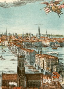 Ponte de Londres (gravura a cores) de English School