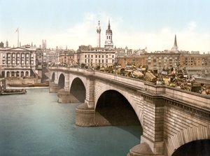 Ponte de Londres (foto colorida à mão) de English School