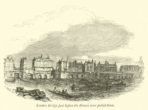 London Bridge, pouco antes de as casas serem derrubadas de English School