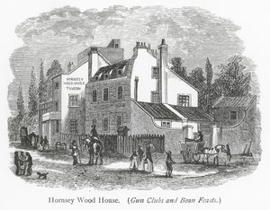 Clubes de Londres: Hornsey Wood House (gravura) de English School